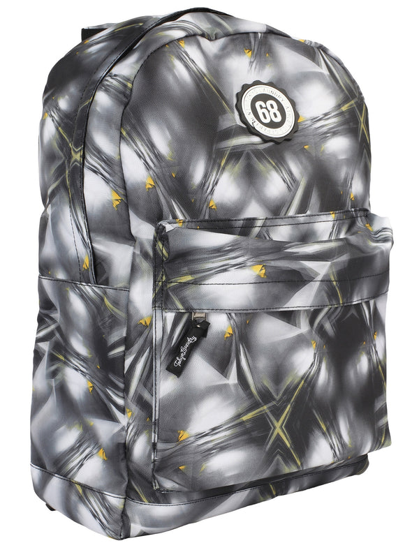 Boys Abstract Print Canvas Backpack In Grey / Yellow - Tokyo Laundry Kids