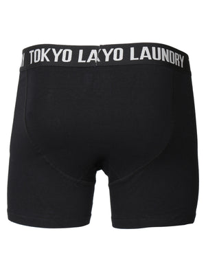 Kings Cross Boxer Shorts in Light Grey Marl / Navy - Tokyo Laundry