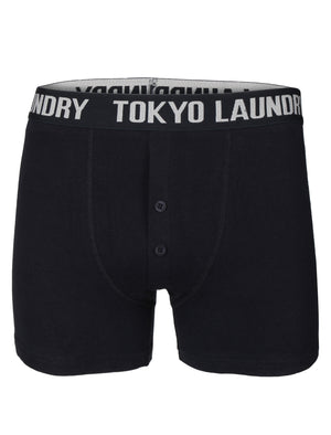 Kings Cross Boxer Shorts in Light Grey Marl / Navy - Tokyo Laundry