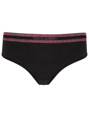 Kirsty (5 Pack) Assorted Briefs with Lurex In Purple / Rose Gold / Green / Rose Gold / Red - Tokyo Laundry