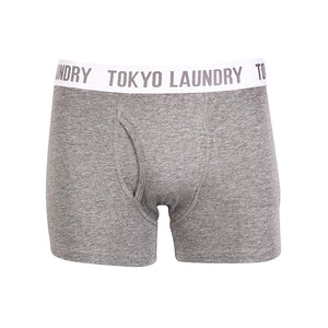 Tokyo Laundry Kobe boxer shorts in oxblood & grey