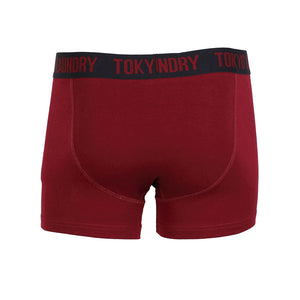 Tokyo Laundry Kobe boxer shorts in oxblood & grey
