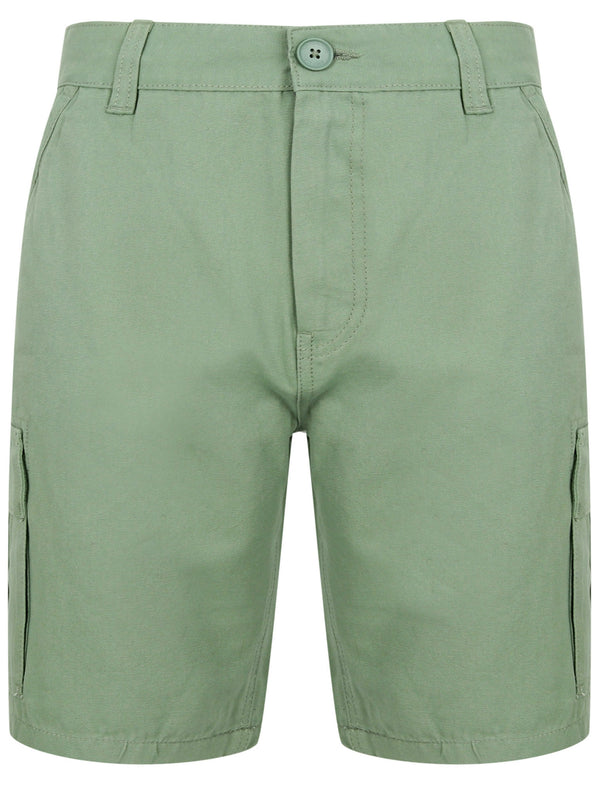 Kordi Cotton Ottoman Cargo Shorts In Green Bay - Tokyo Laundry