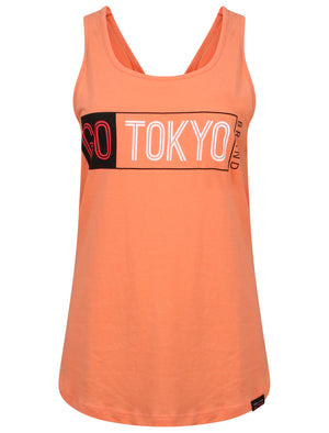 Korpi Racer Back Vest Top in Fusion Coral - Tokyo Laundry Active