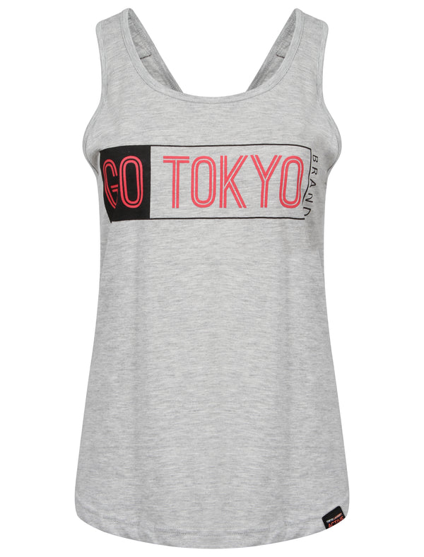 Korpi Racer Back Vest Top in Light Grey Marl - Tokyo Laundry Active