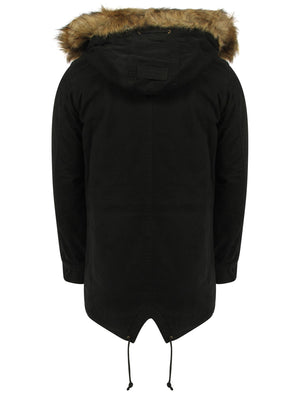 Tokyo Laundry Kronen black parka jacket with detachable fur trim