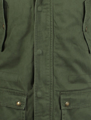 Tokyo Laundry green parka jacket with detachable fur trim