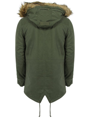 Tokyo Laundry Kronen green parka jacket with detachable fur trim