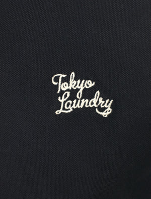 Kuusamo Cotton Pique Polo Shirt In Dark Navy - Tokyo Laundry