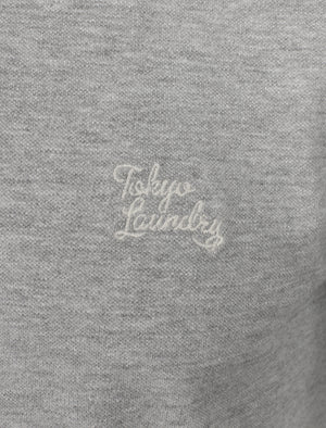 Kuusamo Cotton Pique Polo Shirt In Light Grey Marl - Tokyo Laundry