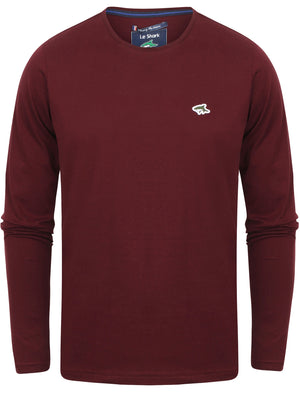 Lambeth 2 Crew Neck Long Sleeve Top in Wine Tasting - Le Shark