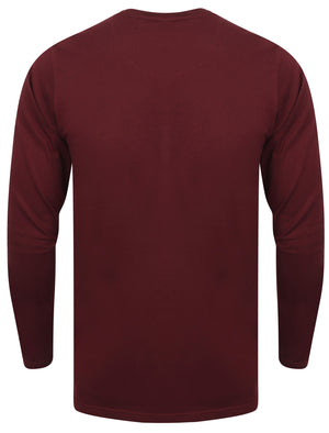 Lambeth 2 Crew Neck Long Sleeve Top in Wine Tasting - Le Shark