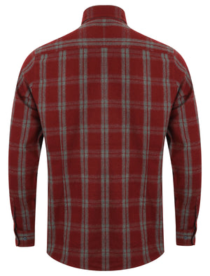 Landry Checked Cotton Shirt in Oxblood - Tokyo Laundry