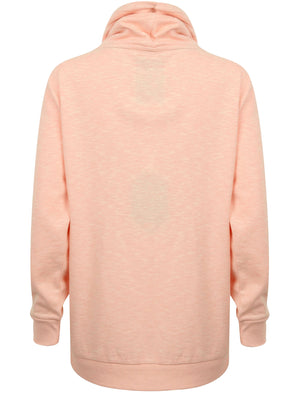 Lani Wide Funnel Neck Sweatshirt in Pink / White Slub - Tokyo Laundry