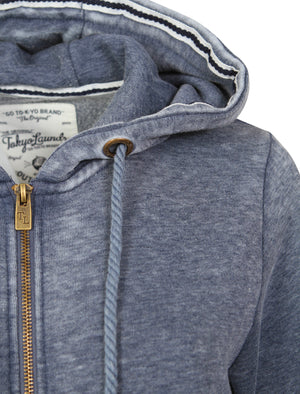 Larkyn Zip Through Hoodie in Indigo Burnout - Tokyo Laundry