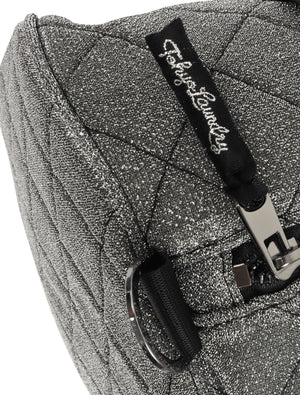 Lavinia Metallic Quilted Holdall Gym Bag In Silver - Tokyo Laundry