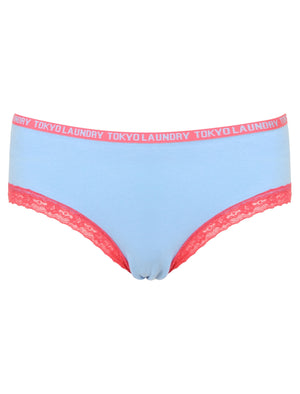 Layla Star Print Cami Underwear Set in Ivory / Placid Blue / Shocking Pink - Tokyo Laundry