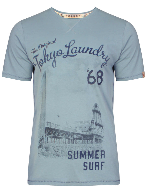 Lincoln Cove Motif T-Shirt in Laundered Blue - Tokyo Laundry