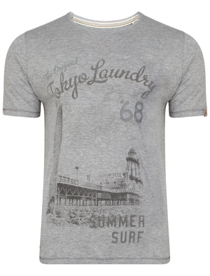 Lincoln Cove Motif T-Shirt in Light Grey Marl - Tokyo Laundry