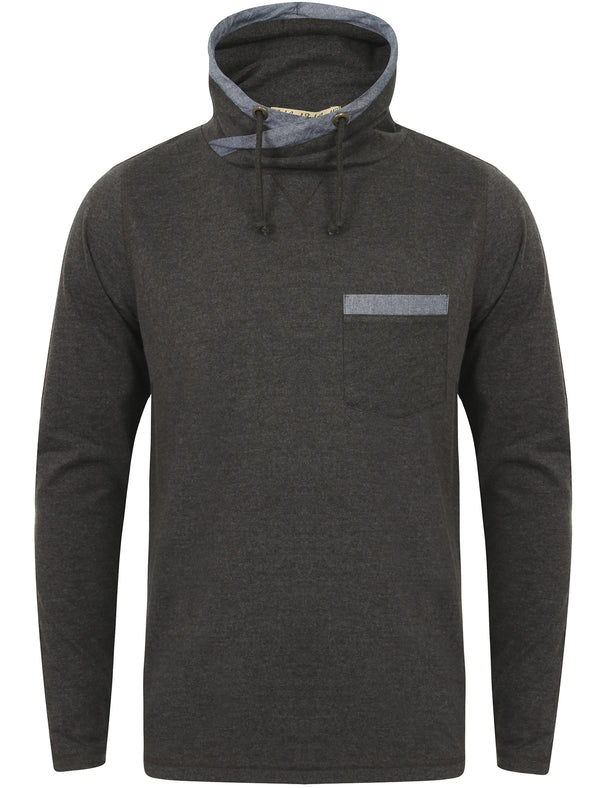 Lincoln Springs Cowl Neck Pullover Top in Charcoal Marl - Tokyo Laundry