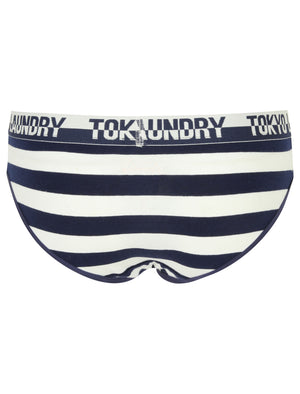 Lizzy (3 Pack) Assorted Briefs In Ivory / Eclipse Blue - Tokyo Laundry