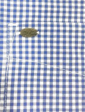 Lorente Short Sleeve Gingham Shirt in Ocean - Tokyo Laundry