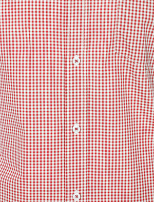 Lorente Short Sleeve Gingham Shirt in Rio Red - Tokyo Laundry