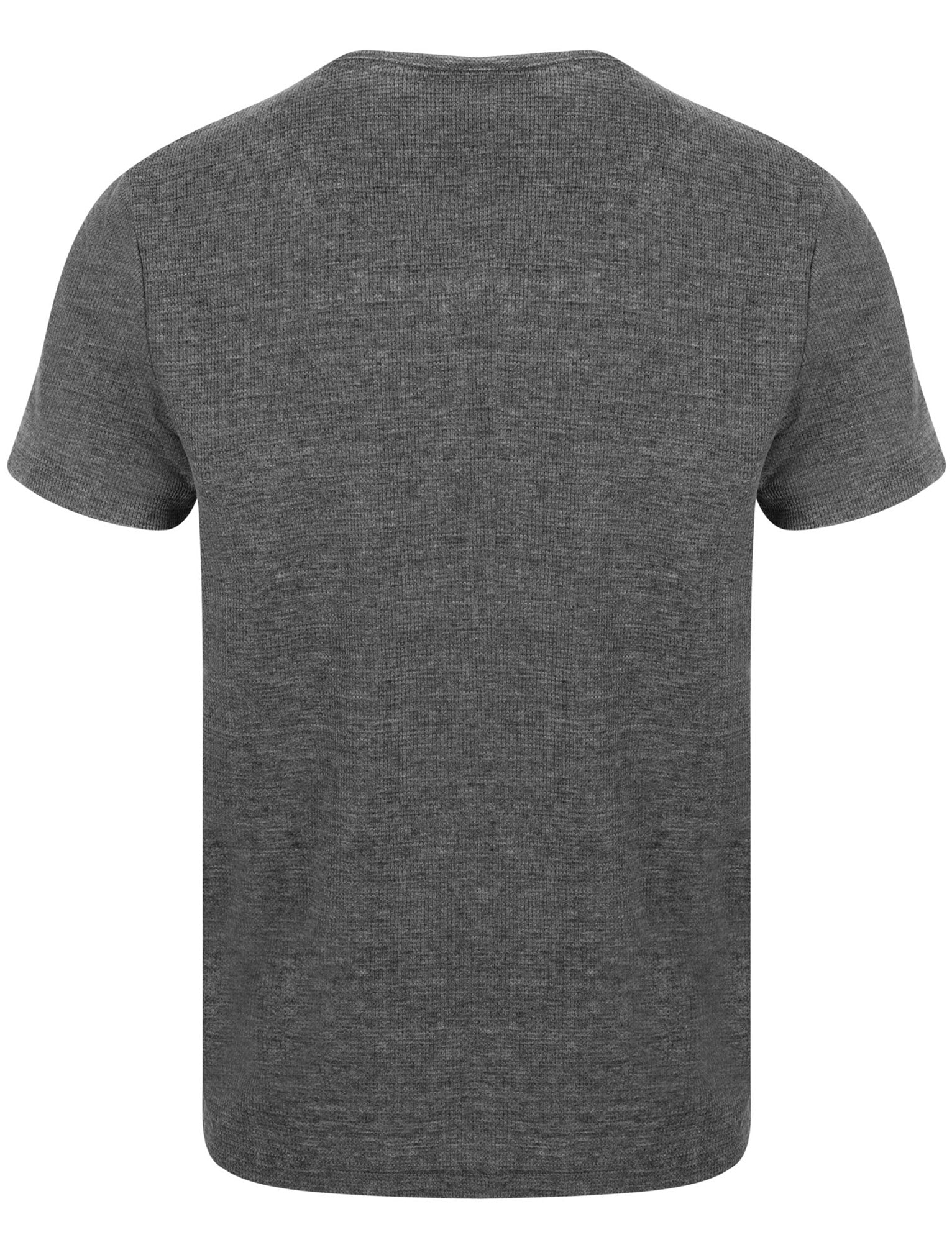 Lough Waffle Textured Burn Out T-Shirt In Asphalt Grey