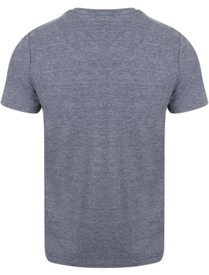 Lough Waffle Textured Burn Out T-Shirt In True Navy - Tokyo Laundry