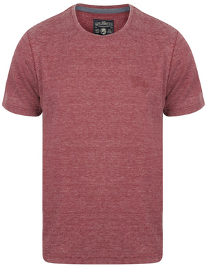 Lough Waffle Textured Burn Out T-Shirt In Oxblood - Tokyo Laundry