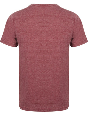 Lough Waffle Textured Burn Out T-Shirt In Oxblood - Tokyo Laundry