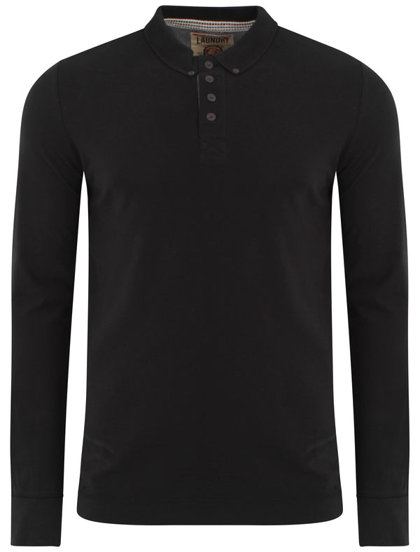Tokyo Laundry Lowell long sleeved polo in black