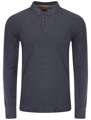Tokyo Laundry Lowell long sleeved polo in navy