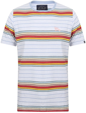 Lowell Striped Cotton T-Shirt In Bright White - Tokyo Laundry