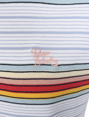 Lowell Striped Cotton T-Shirt In Bright White - Tokyo Laundry