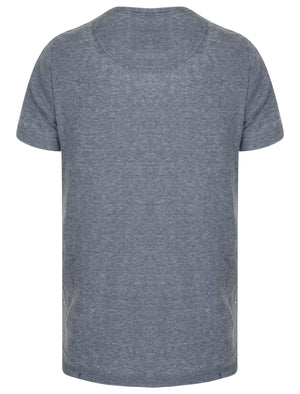 Ludgate Waffle Burnout Henley T-Shirt In True Navy - Tokyo Laundry