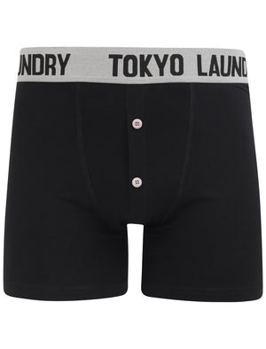 Maldon 2 (2 Pack) Boxer Shorts Set in Light Grey Marl / Barados Cherry - Tokyo Laundry