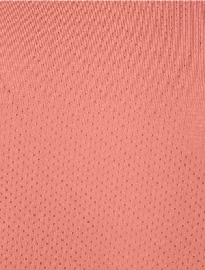 Mancuso Perforated Racer Back Vest Top in Fusion Coral - Tokyo Laundry Active