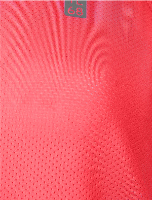 Mancuso Perforated Racer Back Vest Top in Rouge Red - Tokyo Laundry Active