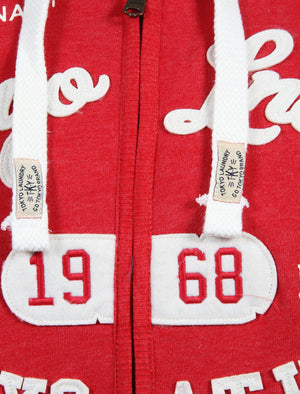 Mantua Bay Zip Through Hoodie In Tokyo Red Marl - Tokyo Laundry