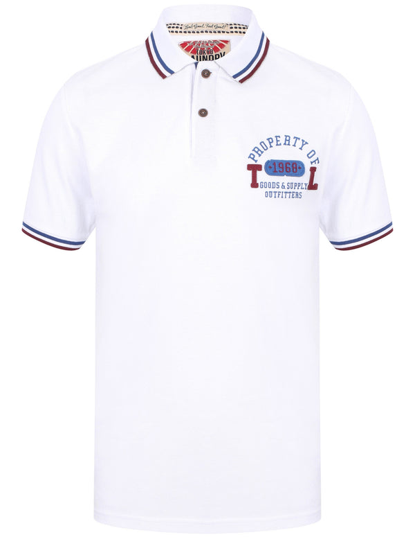 Maplehurst Cotton Pique Polo Shirt In Optic White - Tokyo Laundry