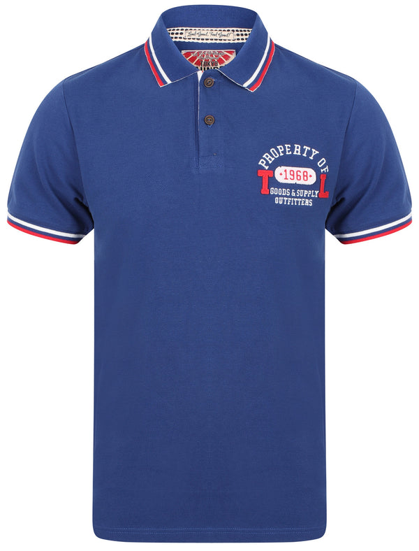 Maplehurst Cotton Pique Polo Shirt In Sapphire - Tokyo Laundry
