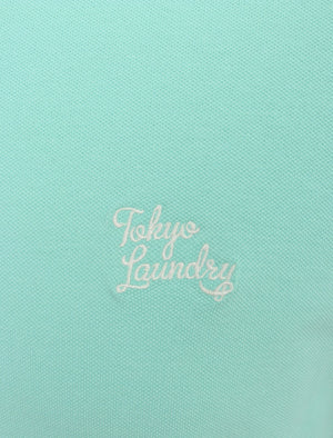 Marahau Signature Cotton Pique Polo Shirt In Aqua Haze - Tokyo Laundry