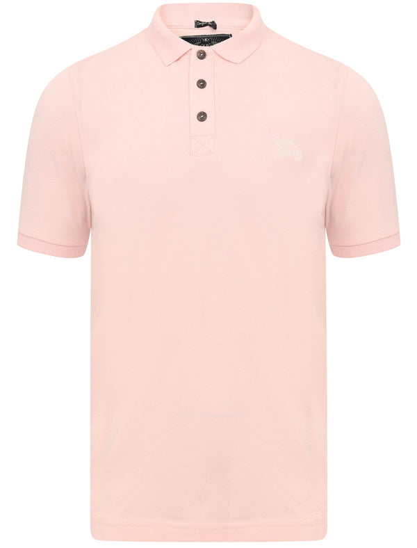 Marahau Signature Cotton Pique Polo Shirt In Blushing Pink - Tokyo Laundry