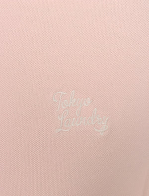 Marahau Signature Cotton Pique Polo Shirt In Blushing Pink - Tokyo Laundry