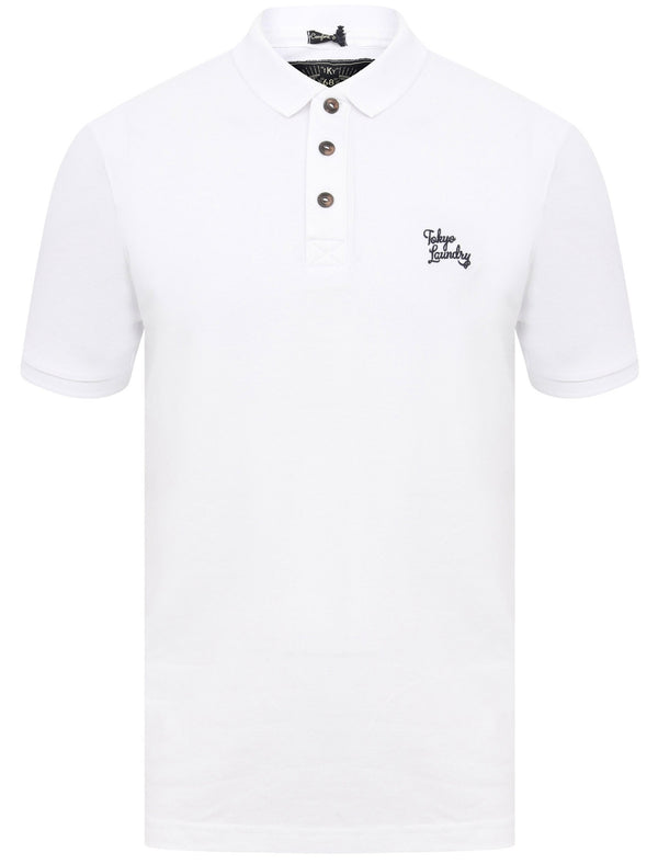 Marahau Signature Cotton Pique Polo Shirt In Bright White - Tokyo Laundry