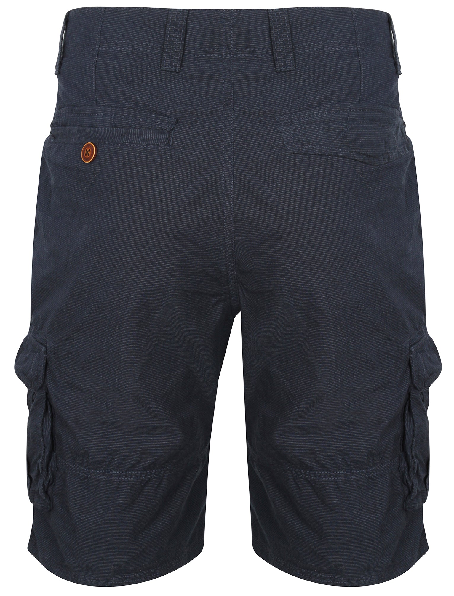 Marcus Striped Cotton Cargo Shorts in Navy Tokyo Laundry