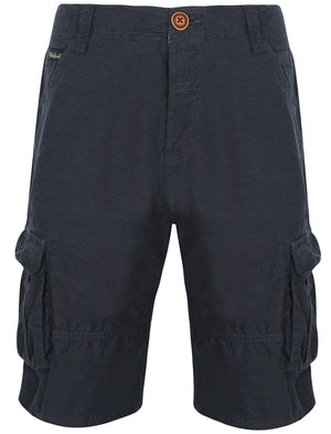 Marcus Striped Cotton Cargo Shorts in Navy - Tokyo Laundry