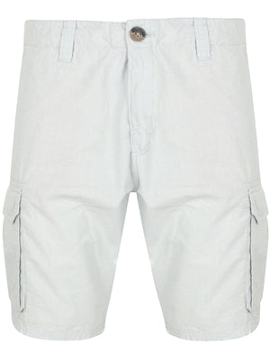 Marrison Striped Cargo Cotton Shorts In Laundered Blue - Tokyo Laundry