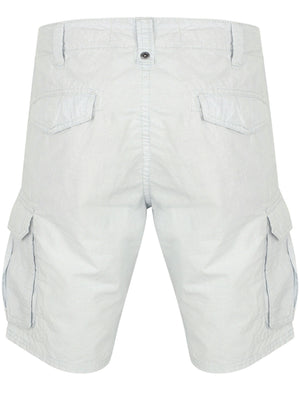 Marrison Striped Cargo Cotton Shorts In Laundered Blue - Tokyo Laundry